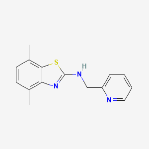 molecular formula C15H15N3S B1452892 4,7-dimethyl-N-(pyridin-2-ylmethyl)-1,3-benzothiazol-2-amine CAS No. 1105191-30-7
