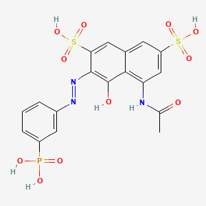 5-(Acetylamino)-4-hydroxy-3-((3-phosphonophenyl)azo)naphthalene-2,7-disulphonic acid