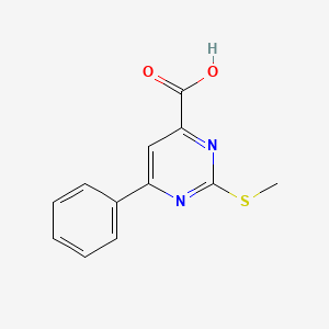 molecular formula C12H10N2O2S B1452904 2-(甲硫基)-6-苯基嘧啶-4-羧酸 CAS No. 915963-25-6