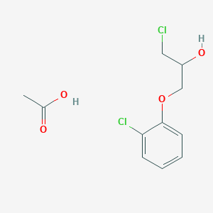 molecular formula C11H14Cl2O4 B14529080 Acetic acid--1-chloro-3-(2-chlorophenoxy)propan-2-ol (1/1) CAS No. 62379-74-2