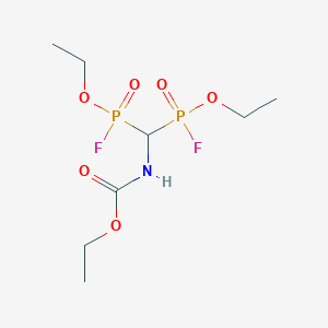 molecular formula C8H17F2NO6P2 B14529118 Diethyl {[(ethoxycarbonyl)amino]methylene}bis(phosphonofluoridate) CAS No. 62779-32-2