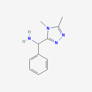 molecular formula C11H14N4 B1452922 (4,5-dimethyl-4H-1,2,4-triazol-3-yl)(phenyl)methanamine CAS No. 1250018-03-1
