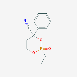 2-Ethyl-2-oxo-4-phenyl-1,3,2lambda~5~-dioxaphosphinane-4-carbonitrile