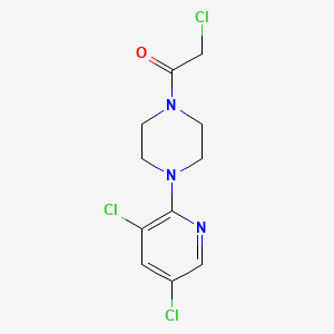 molecular formula C11H12Cl3N3O B1452939 2-Chloro-1-[4-(3,5-dichloropyridin-2-yl)piperazin-1-yl]ethan-1-one CAS No. 1258641-27-8