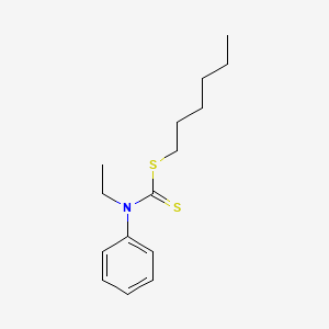 molecular formula C15H23NS2 B14529392 Hexyl ethyl(phenyl)carbamodithioate CAS No. 62603-62-7