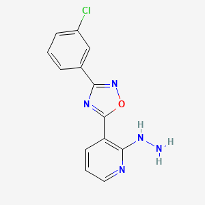 molecular formula C13H10ClN5O B1452944 3-[3-(3-Chlorophenyl)-1,2,4-oxadiazol-5-yl]-2-hydrazinylpyridine CAS No. 1232788-06-5