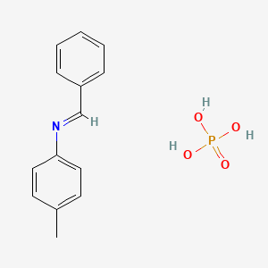 N-(4-methylphenyl)-1-phenylmethanimine;phosphoric acid