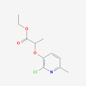 molecular formula C11H14ClNO3 B14529576 Ethyl 2-[(2-chloro-6-methylpyridin-3-yl)oxy]propanoate CAS No. 62805-03-2