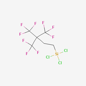 molecular formula C6H4Cl3F9Si B14529603 Silane, trichloro[4,4,4-trifluoro-3,3-bis(trifluoromethyl)butyl]- CAS No. 62281-43-0