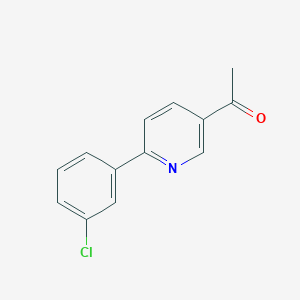 molecular formula C13H10ClNO B1452969 1-[6-(3-氯苯基)吡啶-3-基]乙酮 CAS No. 1216636-84-8