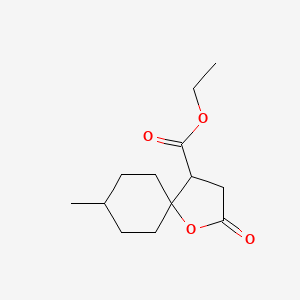 molecular formula C13H20O4 B14529708 Ethyl 8-methyl-2-oxo-1-oxaspiro[4.5]decane-4-carboxylate CAS No. 62359-78-8