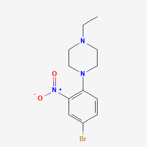 molecular formula C12H16BrN3O2 B1452971 1-(4-Bromo-2-nitrophenyl)-4-ethylpiperazine CAS No. 1307393-76-5