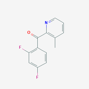 molecular formula C13H9F2NO B1452975 2-(2,4-Difluorobenzoyl)-3-methylpyridine CAS No. 1187165-77-0