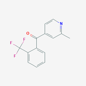 molecular formula C14H10F3NO B1452981 2-甲基-4-(2-三氟甲基苯甲酰)吡啶 CAS No. 1187168-80-4