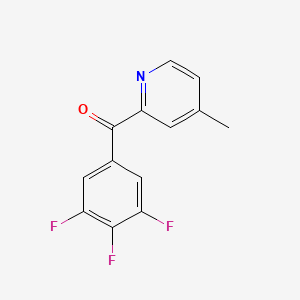 molecular formula C13H8F3NO B1452984 4-甲基-2-(3,4,5-三氟苯甲酰)吡啶 CAS No. 1187163-98-9