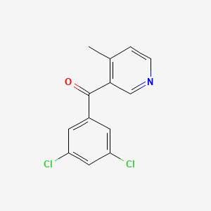molecular formula C13H9Cl2NO B1452985 3-(3,5-二氯苯甲酰)-4-甲基吡啶 CAS No. 1187170-97-3