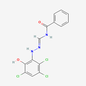 N-[(E)-[(2,3,5-trichloro-6-hydroxyphenyl)hydrazinylidene]methyl]benzamide