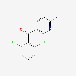 molecular formula C13H9Cl2NO B1452987 5-(2,6-二氯苯甲酰)-2-甲基吡啶 CAS No. 1187169-24-9