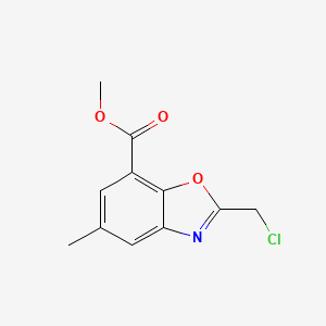 molecular formula C11H10ClNO3 B1452990 Methyl 2-(chloromethyl)-5-methyl-1,3-benzoxazole-7-carboxylate CAS No. 1221792-26-2
