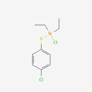 molecular formula C10H14Cl2SSi B14529954 Chloro[(4-chlorophenyl)sulfanyl]diethylsilane CAS No. 62474-49-1