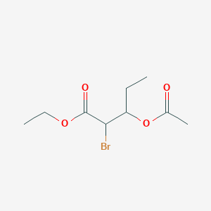 molecular formula C9H15BrO4 B14529989 Ethyl 3-(acetyloxy)-2-bromopentanoate CAS No. 62317-39-9