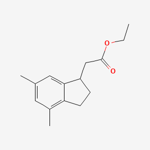 molecular formula C15H20O2 B14529999 Ethyl (4,6-dimethyl-2,3-dihydro-1H-inden-1-yl)acetate CAS No. 62678-02-8