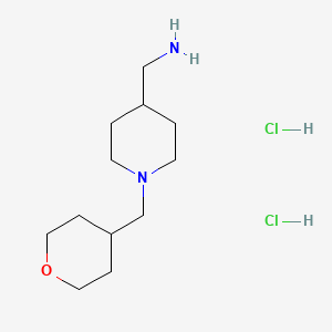molecular formula C12H26Cl2N2O B1453011 1-[(四氢-2H-吡喃-4-基)甲基]哌啶-4-基甲胺二盐酸盐 CAS No. 522665-23-2