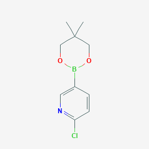 molecular formula C10H13BClNO2 B1453018 2-Chloro-5-(5,5-dimethyl-1,3,2-dioxaborinan-2-yl)pyridine CAS No. 350489-38-2