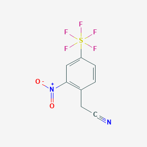 molecular formula C8H5F5N2O2S B1453019 (2-Nitro-4-(pentafluorosulfanyl)phenyl)acetonitrile CAS No. 1309569-40-1