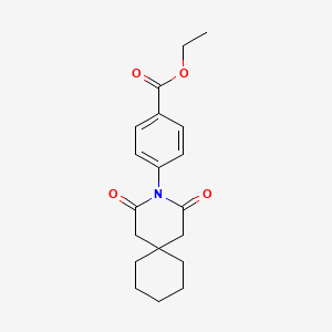 molecular formula C19H23NO4 B14530198 Ethyl 4-(2,4-dioxo-3-azaspiro[5.5]undecan-3-yl)benzoate CAS No. 62550-86-1