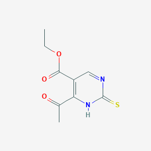 molecular formula C9H10N2O3S B14530300 Ethyl 6-acetyl-2-sulfanylidene-1,2-dihydropyrimidine-5-carboxylate CAS No. 62327-95-1