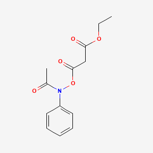 molecular formula C13H15NO5 B14530347 Ethyl 3-{[acetyl(phenyl)amino]oxy}-3-oxopropanoate CAS No. 62641-50-3