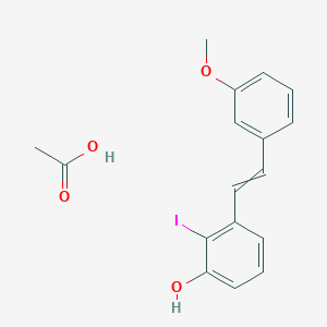 Acetic acid;2-iodo-3-[2-(3-methoxyphenyl)ethenyl]phenol