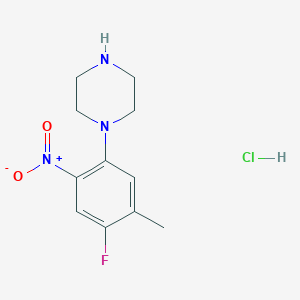 molecular formula C11H15ClFN3O2 B1453042 1-(4-Fluoro-5-methyl-2-nitrophenyl)piperazine hydrochloride CAS No. 1261079-66-6