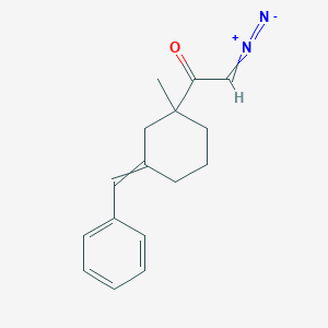 1-(3-Benzylidene-1-methylcyclohexyl)-2-diazonioethen-1-olate