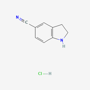 molecular formula C9H9ClN2 B1453046 Indoline-5-carbonitrile hydrochloride CAS No. 1187927-98-5