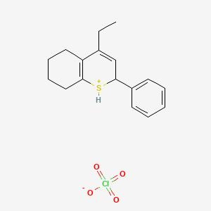 4-Ethyl-2-phenyl-5,6,7,8-tetrahydro-2H-1-benzothiopyran-1-ium perchlorate