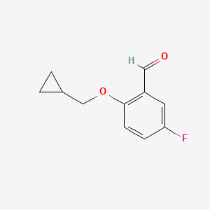 B1453063 2-(Cyclopropylmethoxy)-5-fluorobenzaldehyde CAS No. 883525-60-8
