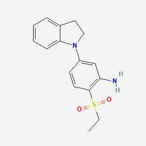 molecular formula C16H18N2O2S B1453068 5-(2,3-二氢-1H-吲-1-基)-2-(乙磺酰基)-苯胺 CAS No. 1219976-14-3