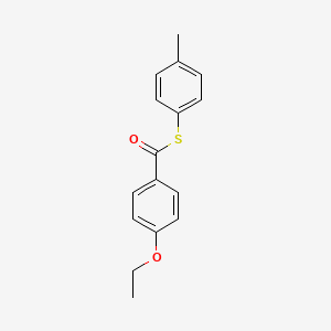 molecular formula C16H16O2S B14530756 S-(4-Methylphenyl) 4-ethoxybenzene-1-carbothioate CAS No. 62525-84-2