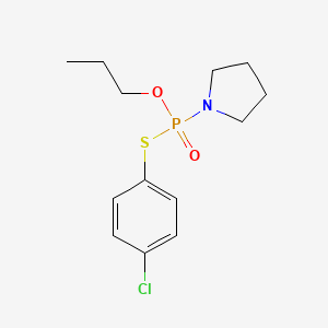 molecular formula C13H19ClNO2PS B14530777 S-(4-Chlorophenyl) O-propyl pyrrolidin-1-ylphosphonothioate CAS No. 62685-01-2