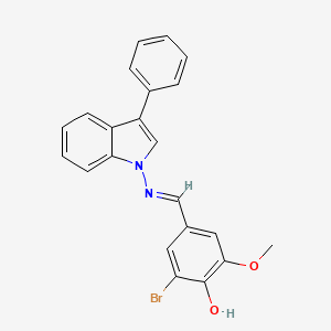 2-bromo-6-methoxy-4-[(E)-(3-phenylindol-1-yl)iminomethyl]phenol