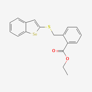 molecular formula C18H16O2SSe B14530944 Ethyl 2-{[(1-benzoselenophen-2-yl)sulfanyl]methyl}benzoate CAS No. 62688-14-6