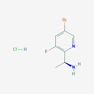 molecular formula C7H9BrClFN2 B1453099 (S)-1-(5-Bromo-3-fluoropyridin-2-yl)ethan-1-amine hydrochloride CAS No. 1263094-69-4