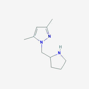 molecular formula C10H17N3 B1453101 3,5-dimethyl-1-(pyrrolidin-2-ylmethyl)-1H-pyrazole CAS No. 1251253-98-1