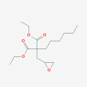 molecular formula C16H28O5 B14531067 Propanedioic acid, hexyl(oxiranylmethyl)-, diethyl ester CAS No. 62328-72-7