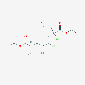 molecular formula C18H29Cl3O4 B14531181 Diethyl 2,4,5-trichloro-2,7-dipropyloct-4-enedioate CAS No. 62457-07-2