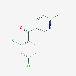 molecular formula C13H9Cl2NO B1453132 5-(2,4-Dichlorobenzoyl)-2-methylpyridine CAS No. 1187169-22-7