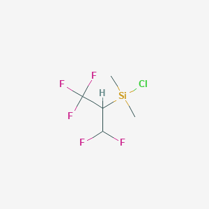 molecular formula C5H8ClF5Si B14531324 Chloro(dimethyl)(1,1,1,3,3-pentafluoropropan-2-yl)silane CAS No. 62281-38-3