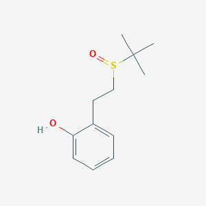 molecular formula C12H18O2S B14531334 Phenol, 2-[2-[(1,1-dimethylethyl)sulfinyl]ethyl]- CAS No. 62296-39-3